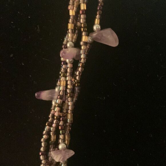 Amethyst Multi Strand Beaded Necklace - Picture 7 of 14
